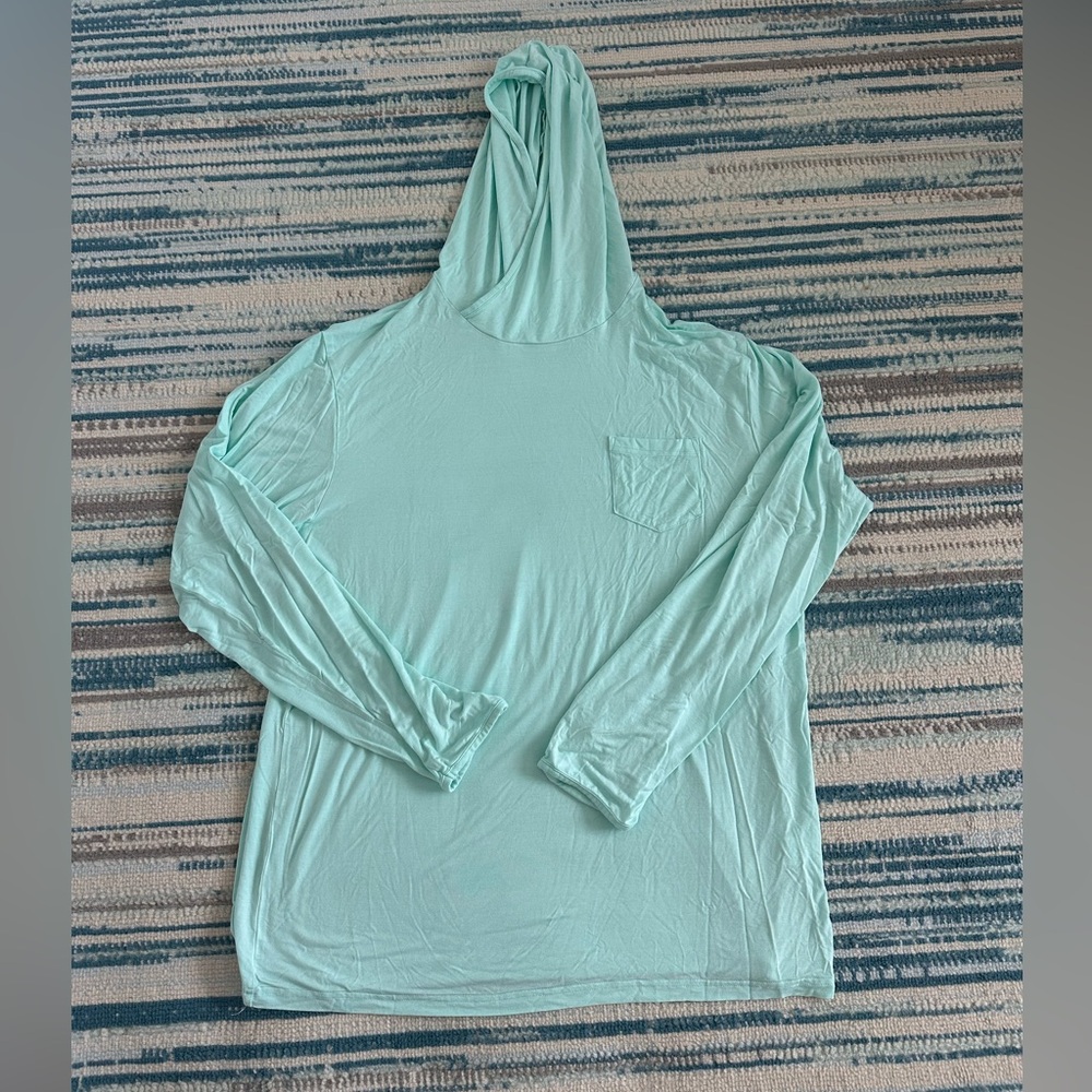 Mint Green Long Sleeve Hoodie Shirt